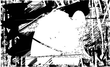 Çizik ve çiziklerle dolu siyah beyaz bir arka plan. Soyut vektör illüstrasyonu.