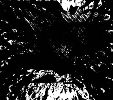 Çizik ve çiziklerle dolu siyah beyaz bir arka plan. Soyut vektör illüstrasyonu.