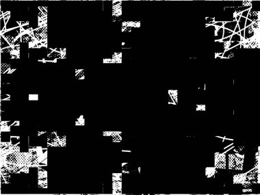 Çizik ve çiziklerle dolu siyah beyaz bir arka plan. Soyut vektör illüstrasyonu.