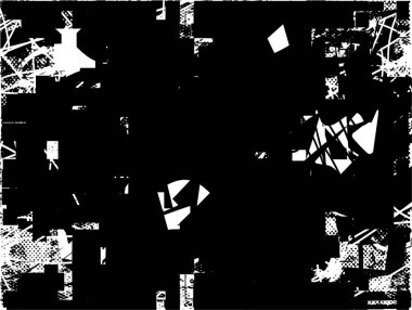 Çizik ve çiziklerle dolu siyah beyaz bir arka plan. Soyut vektör illüstrasyonu.