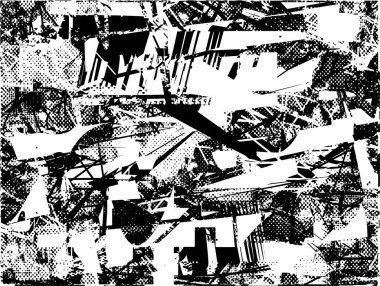 Çizik ve çiziklerle dolu siyah beyaz bir arka plan. Soyut vektör illüstrasyonu.