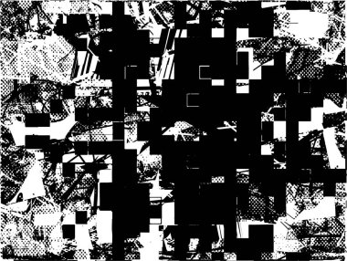 Çizik ve çiziklerle dolu siyah beyaz bir arka plan. Soyut vektör illüstrasyonu.