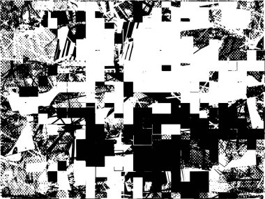 Çizik ve çiziklerle dolu siyah beyaz bir arka plan. Soyut vektör illüstrasyonu.