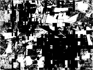 Çizik ve çiziklerle dolu siyah beyaz bir arka plan. Soyut vektör illüstrasyonu.