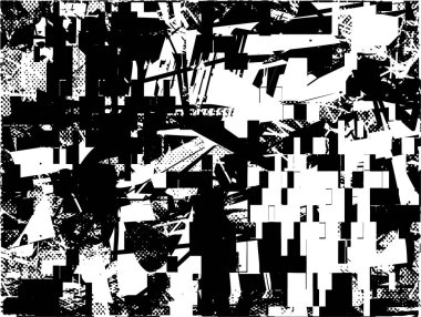 Çizik ve çiziklerle dolu siyah beyaz bir arka plan. Soyut vektör illüstrasyonu.