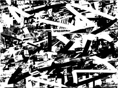 Çizik ve çiziklerle dolu siyah beyaz bir arka plan. Soyut vektör illüstrasyonu.