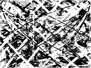 Çizik ve çiziklerle dolu siyah beyaz bir arka plan. Soyut vektör illüstrasyonu.