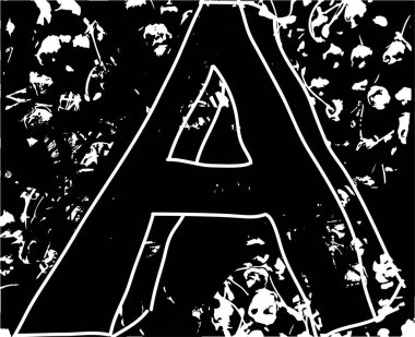 Çizik ve çiziklerle dolu siyah beyaz bir arka plan. Soyut vektör illüstrasyonu.