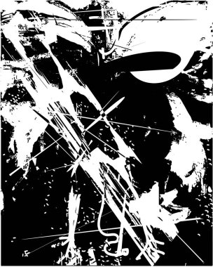 Çizik ve çiziklerle dolu siyah beyaz bir arka plan. Soyut vektör illüstrasyonu.