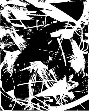 Çizik ve çiziklerle dolu siyah beyaz bir arka plan. Soyut vektör illüstrasyonu.