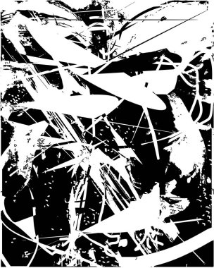 Çizik ve çiziklerle dolu siyah beyaz bir arka plan. Soyut vektör illüstrasyonu.