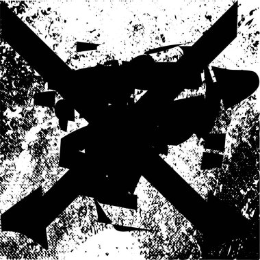 Çizik ve çiziklerle dolu siyah beyaz bir arka plan. Soyut vektör illüstrasyonu.