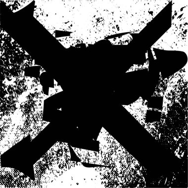 Çizik ve çiziklerle dolu siyah beyaz bir arka plan. Soyut vektör illüstrasyonu.