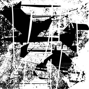 Çizik ve çiziklerle dolu siyah beyaz bir arka plan. Soyut vektör illüstrasyonu.