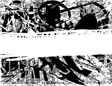 Çizik ve çiziklerle dolu siyah beyaz bir arka plan. Soyut vektör illüstrasyonu.