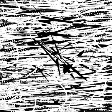 Çizik ve çiziklerle dolu siyah beyaz bir arka plan. Soyut vektör illüstrasyonu.