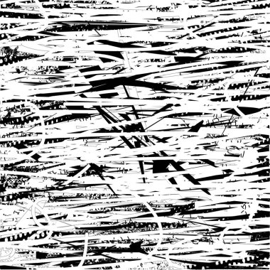 Çizik ve çiziklerle dolu siyah beyaz bir arka plan. Soyut vektör illüstrasyonu.