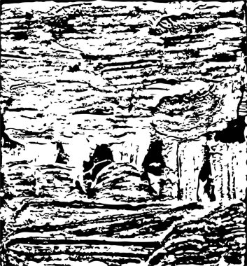 Çizik ve çiziklerle dolu siyah beyaz bir arka plan. Soyut vektör illüstrasyonu.