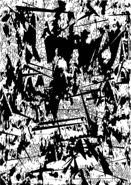 Çizik ve çiziklerle dolu siyah beyaz bir arka plan. Soyut vektör illüstrasyonu.