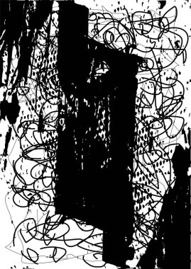 Çizik ve çiziklerle dolu siyah beyaz bir arka plan. Soyut vektör illüstrasyonu.