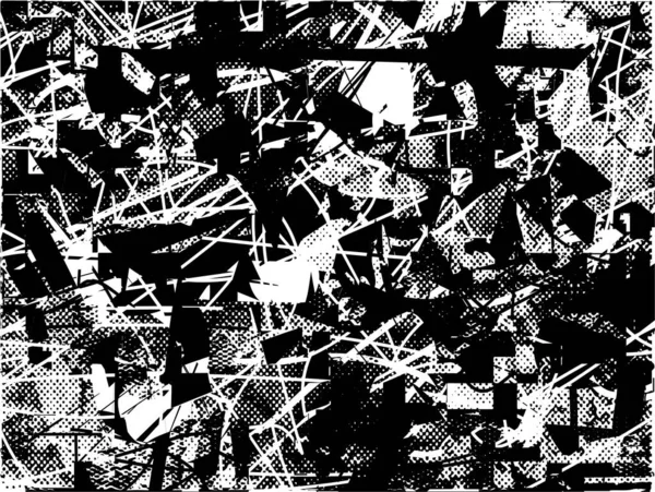 Fondo Angustiado Textura Blanco Negro Con Arañazos Líneas Ilustración Abstracta — Archivo Imágenes Vectoriales