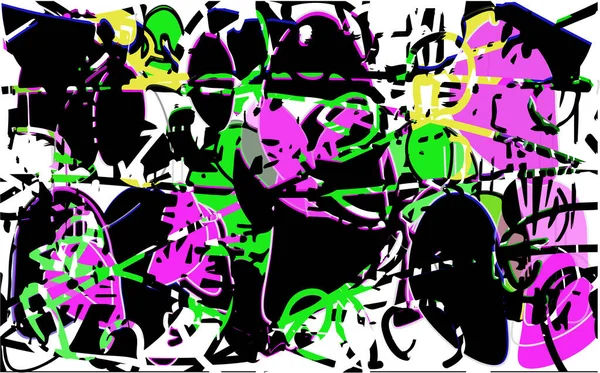 Gekleurde Multicolor Achtergrond Met Vlekken Krassen Lijnen Uittreksel — Stockvector