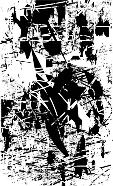 Fondo Angustiado Textura Blanco Negro Con Arañazos Líneas Ilustración Abstracta — Archivo Imágenes Vectoriales