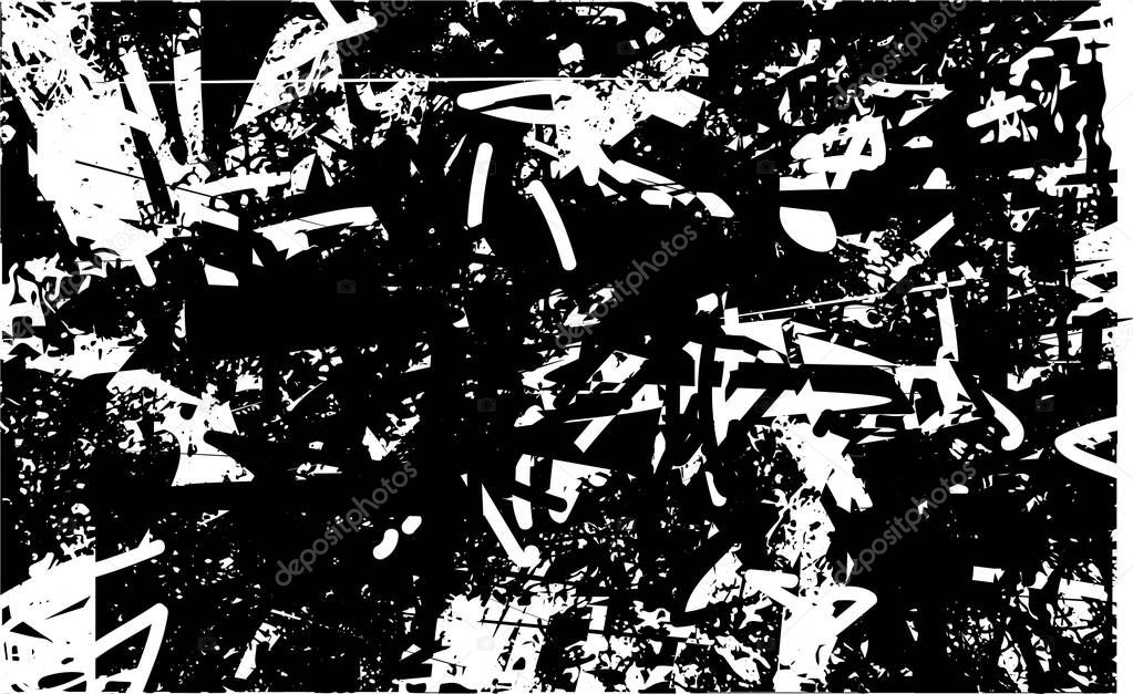 Distressed background in black and white texture with  scratches and lines. Abstract vector illustration.