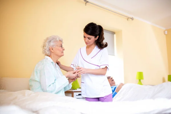 Two Ladies Working Together Doctor Her Nursing Facility Patient Nursing — Stock Photo, Image