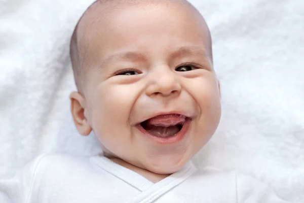 Baby with sweet beautiful big smile — Stock Photo, Image