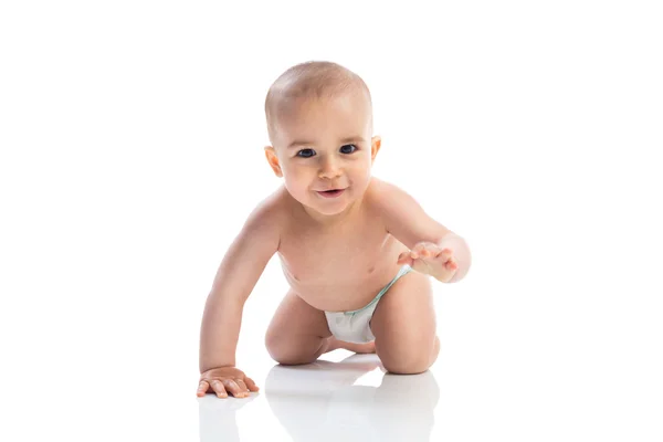 Pequeno bebê criança rastejando — Fotografia de Stock