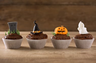 Cadılar Bayramı cupcakes arka plan
