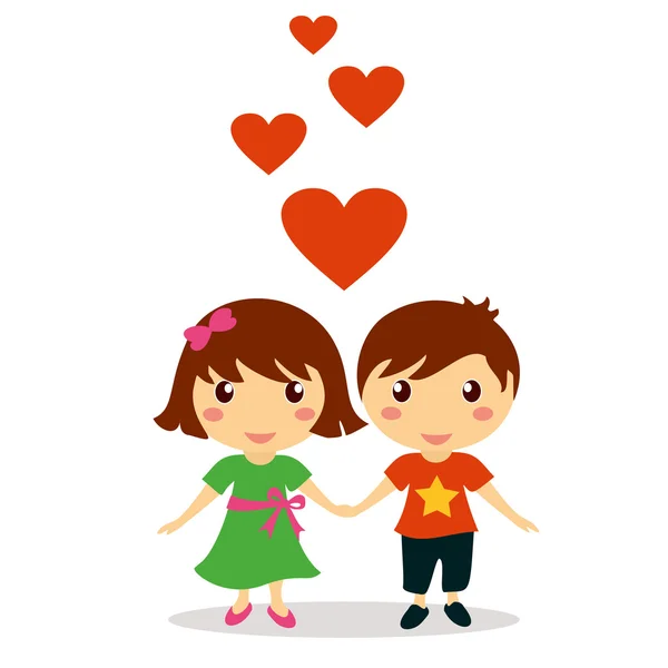 Boy and girl valentine day holiday — Stock Vector