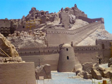 Ancient ruins of the castle, fort in Bam (Arg-e Bam) in Iran clipart