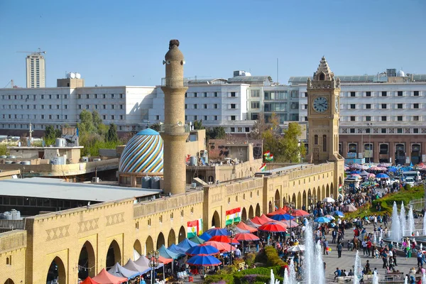 Erbil Irak Maart 2018 Stadspark Met Fonteinen Het Centrum Van — Stockfoto