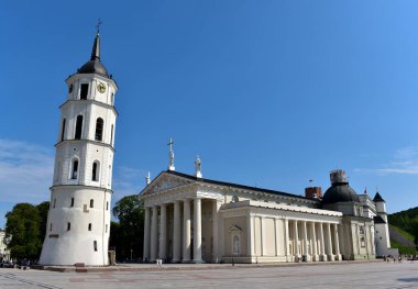 Vilnius, Litvanya - 15 Ağustos 2023: Vilnius, Litvanya 'daki St. Stanislaus ve St. Vladislav Katedrali