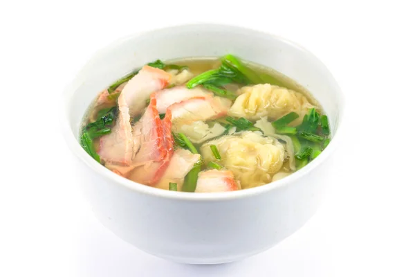 Closeup wonton soup — Stock Photo, Image