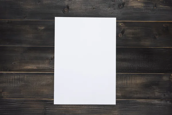 White paper pad on wooden table — Stock Photo, Image