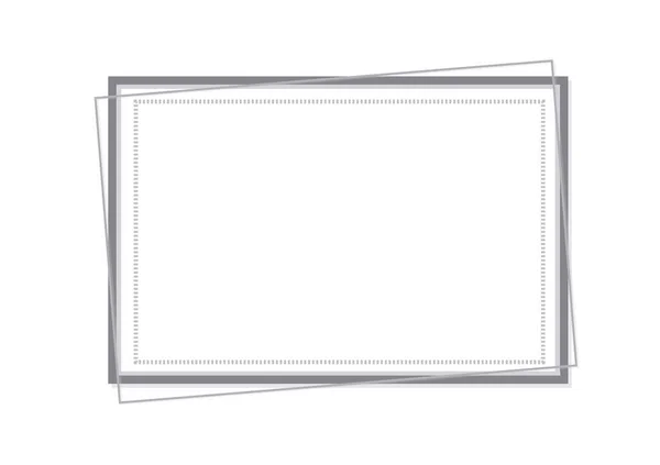 Rectangle Frame Template Horizontal White Background — Stock Vector