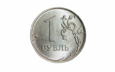 Isolated 1 ruble coin clipart