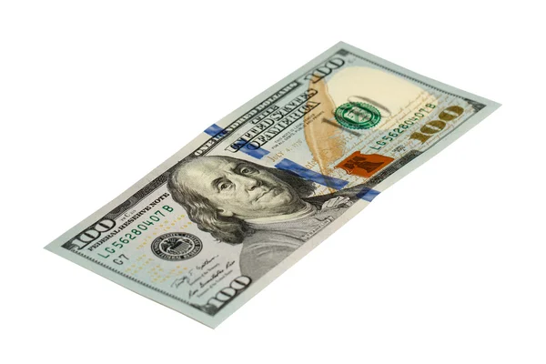 Isolated 100 dollars banknote with path Stock Photo