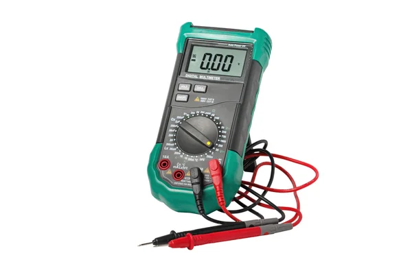 Isolated digital multimeter and probes — Stock Photo, Image