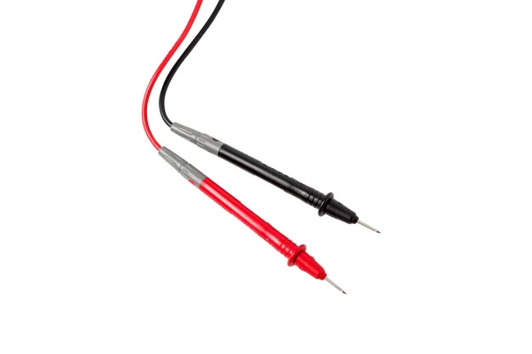Sondas de multímetros isoladas vermelho e preto — Fotografia de Stock