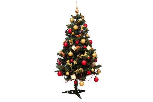 Albero di Natale decorato isolato Immagini Stock Royalty Free