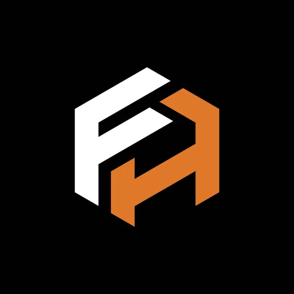 文字F H六角形のロゴデザインイラストテンプレート — ストックベクタ
