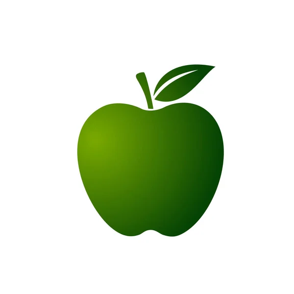 Green Apple Fruit Icon Vector Logo Template — Stock Vector