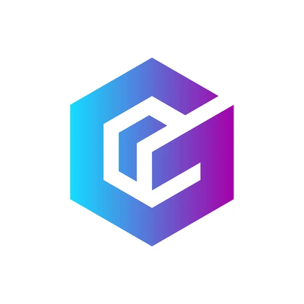 Letter Hexagon Shape Eerste Monogram Logo Template — Stockvector