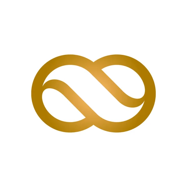 Gold Elegante Unendlichkeit Symbol Icon Vector Logo Vorlage — Stockvektor