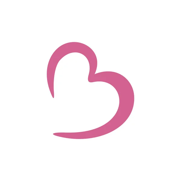Initial Letter Pink Heart Shape Belly Icon Vector Logo Template — 스톡 벡터