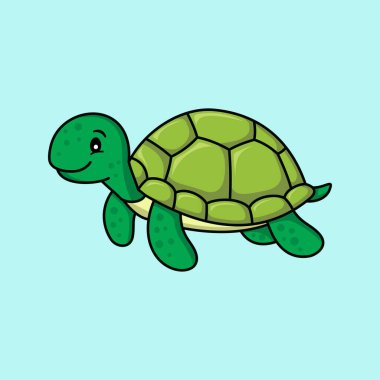 Kaplumbağa çizgi film şirin vektör şablonu